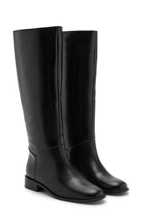 Mango Leather Knee High Boot in Black at Nordstrom, Size 8.5Us