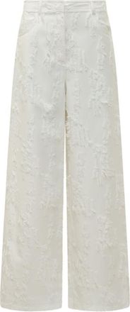 Msgm White Regular Flat Front Pants