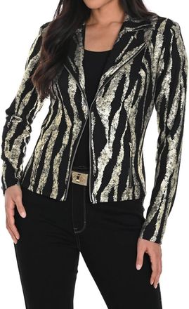 Frank Lyman Design Knit Jacket In Black / Gold