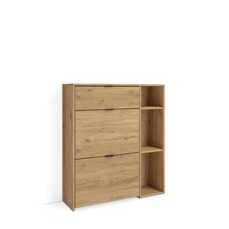 Skraut Home Zapatero efecto madera Roble 90x27x102cm