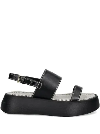 A|X Armani Exchange double-strap platform sandals - Black