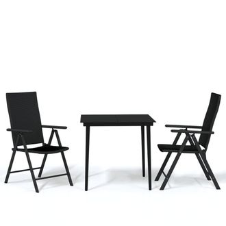Berkfield Home 3 Piece Garden Dining Set Black