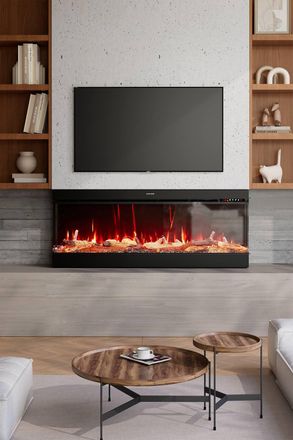H&O Direct 50 Electric Fireplace with Remote Control in Black