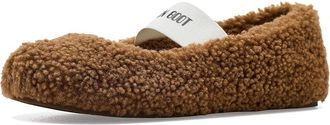 Moon Boot Shearling Ballerina Womens Shoes Cognac : EU 41 (US Womens 9.5) B - Medium