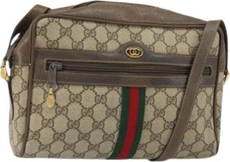 Gucci Pre-owned Cross Body Bags, female, Beige, Size: ONE SIZE Pre-owned Canvas Cross Body Bag