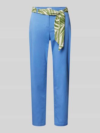 Christian Berg Slim Fit Chino mit Bindeg&uuml;rtel in Blau, Gr&ouml;&szlig;e 42