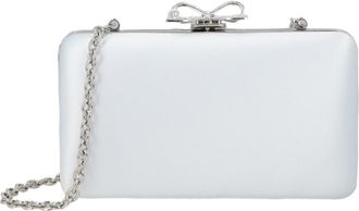 Self Portrait Glossy Rectangular Clutch with Silver-Tone Chain and Bow Clasp
