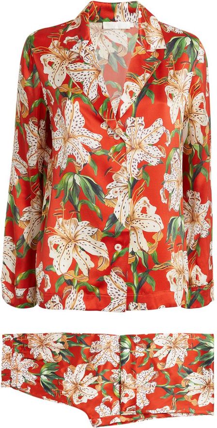 Silk Lily Long Pyjama Set Size S