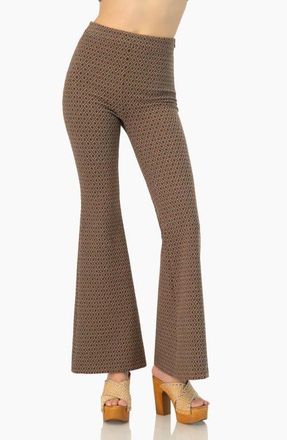 Ivonne Geometric Jacquard Flared Pants in Brown at Nordstrom, Size 10