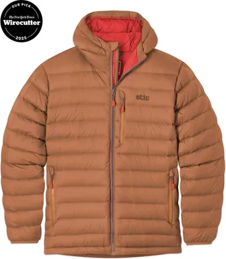 Stio | Mens Hometown Down Hooded Jacket, Size Extra Small in Mustang