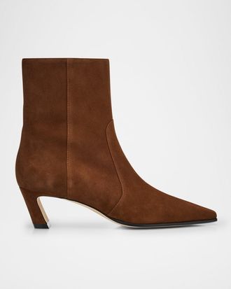 Stuart Weitzman Stassi Suede Zip Booties
