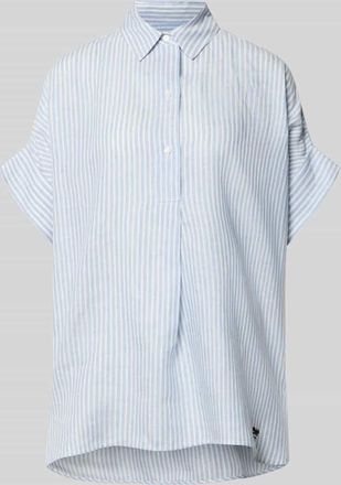 Max Mara Oversized Leinenbluse mit kurzem Arm Modell VERVE in Hellblau, Gr&ouml;&szlig;e 34