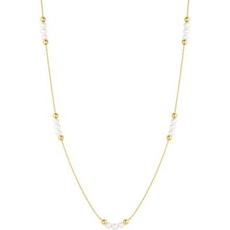 Set & Stones Jewellea Pearl Necklace in Gold at Nordstrom