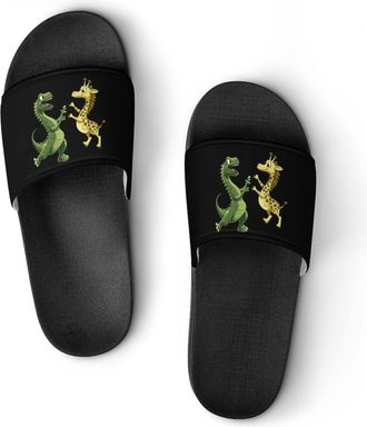 Generic Dinosaur And Giraffe Unisex Beach Slippers & Pool Slides Anti-Slip House Shoes for Home Outdoor