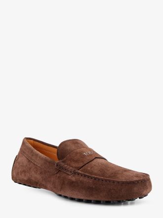 Tod's Mens Suede Loafers With Gommini Detail Brown