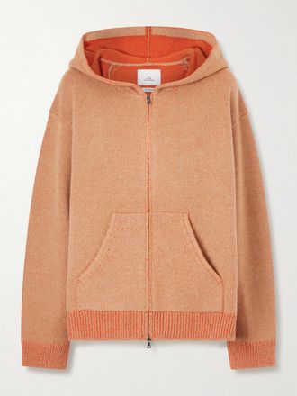 The Elder Statesman Maglia In Cashmere Con Cappuccio E Zip Canyon - Arancione