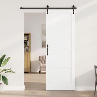 Berkfield Home Interior Door ORKDAL White 83x232x4 cm Solid Wood Pine | Size: 83 x 232 x 4 cm