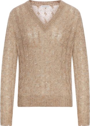 Brunello Cucinelli MOHAIR WOOL BLEND V-NECK SWEATER - Brunello Cucinelli - Woman