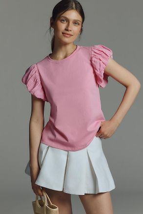 English Factory Ruffle-Sleeve T-Shirt Top