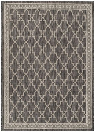 Safavieh Alfombra contempor&aacute;neo de polipropileno negro/beige, 122 x 170 cm