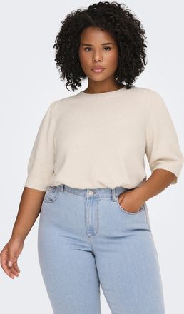 Only Carmakoma Strickpullover ONLY CARMAKOMA CARRICA LIFE 2/4 PULLOVER KNT NOOS, Damen, Gr. XL, birch detail:melange, Strick, Obermaterial: 93% Polyester, 4% Nylon, 