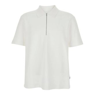 Jil Sander Polo Shirts, male, White, Size: L Cotton Piqu&eacute; Polo Shirt