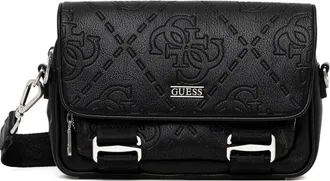Guess Co embossed flap shoulder bag - men - Polyurethane - OS - Black