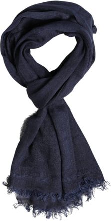 Dolce & Gabbana Mens Linen Frayed Edge Scarf - Dark Blue - One Size