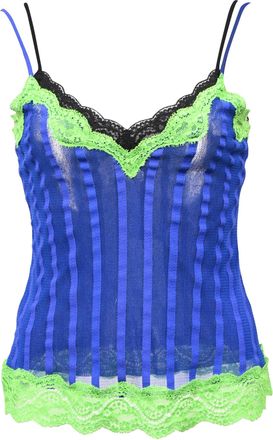 Jean Paul Gaultier Lace-Trimmed Camisole Top in Multicolor Polyester