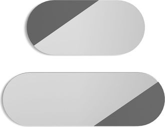 HERDASA Conjunto De 2 Espejos De Pared De La Colecci&oacute;n Mixes, En Mdf Con Detalle Frontal Y Bordes Lacados En Color Grafito