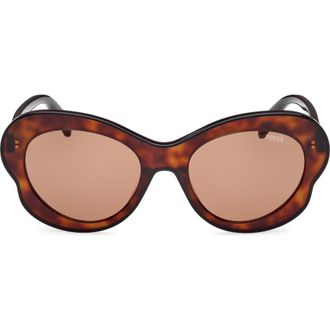 Emilio Pucci 54mm Round Sunglasses in Havana /Brown at Nordstrom Rack