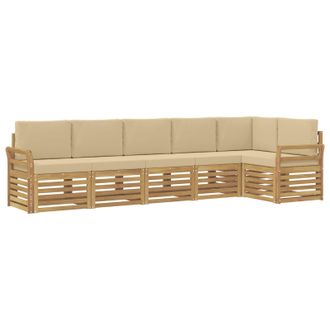 vidaXL Conjunto De Sof&aacute;s De Exterior 6 Uds. Y Beige Poli&eacute;ster Vidaxl