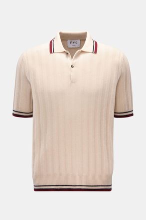 FTC Men - Cashmere short sleeve knit polo beige