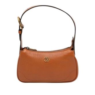 Gucci Pre-owned Aphrodite Bag - Dames - Pre-owned - Bruin - Maat: ONE Size Leer
