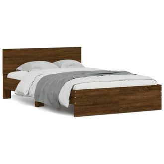 Berkfield Home Bed Frame without Mattress Brown Oak 120x190 cm Small Double
