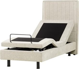 Beliani Cama individual de tejido beige 80x200