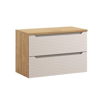 Petits Meubles Mueble bajo lavabo 90cm encimera paneles de melamina y mdf beige