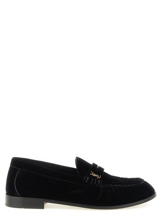 Saint Laurent Black Logo Loafers