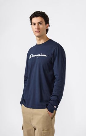 Champion T-Shirt CHAMPION BASICS Long-Sleeve T-Shirt Large Logo, Herren, Gr. XXL (60/62), nny, Obermaterial: 100% Baumwolle, Shirts T-Shirt
