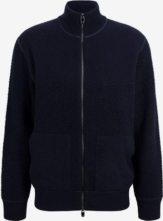 Jacob Cohen Cardigan mit Stehkragen aus Boucl&eacute;-Wolle