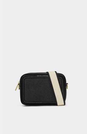Katie Loxton Avery Raffia Small Crossbody Bag in Black at Nordstrom