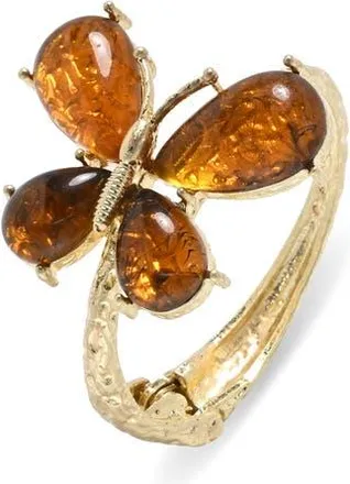 Eye Candy Los Angeles Butterfly Hinged Bangle Bracelet in Gold at Nordstrom Rack