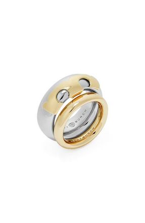 Tory Burch Essential Set of 2 Stacking Rings in Tory Gold /Tory Silver at Nordstrom, Size 7