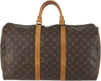Louis Vuitton Pre-owned Keepall Bag - unisex - Vintage Weekendtas - Bruin - ONE Size - Leer - Vintage