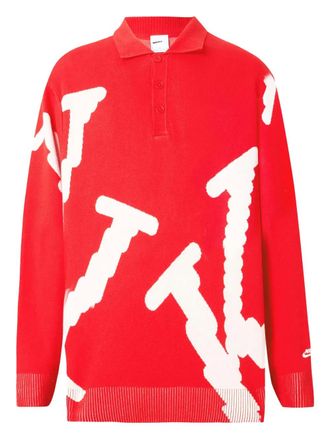 Nike polo-collar sweater - Rood