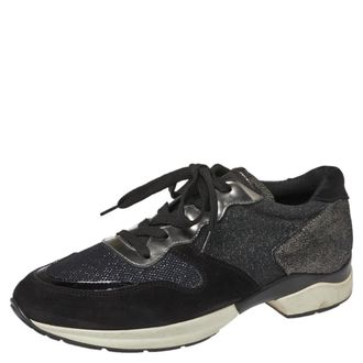 Tod's Tods Black Mesh And Suede Textured Leather Low Top Sneakers