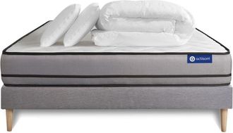 Actisom Pack colch&oacute;n gris l&aacute;tex y espuma viscoel&aacute;stica 140 x 190