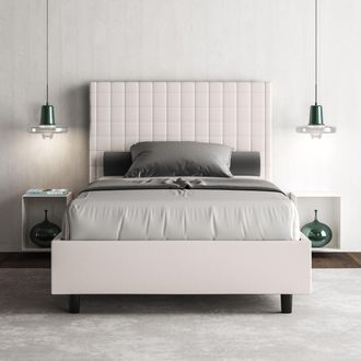 Les Tendances Les Tendances - Letto Una Piazza E Mezza Contenitore Imbottito 120x210 Similpelle Bianco Sunny