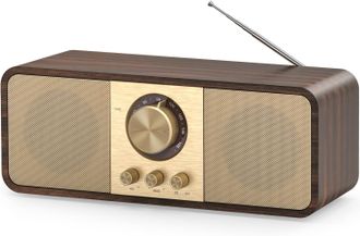 OEM Radio Vintage, Radio Retro Con Bluetooth Y Tarjeta Tf, Bater&iacute;a De 3000 Mah, Con 2 Woofers De 8 Vatios, Radio Retro Con Aux/usb, Radio Para Cocina, Dor