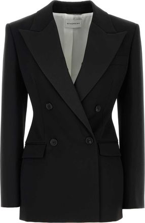 Givenchy Womens Jacket In Wool With Satin Collar - Black - Size EU 38 (Womens)
